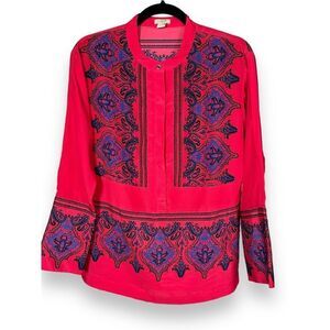 J. Crew Paisley Magenta Blouse XS